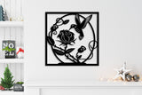 Home Decore Rose And Bird Wooden Wall Art Decor